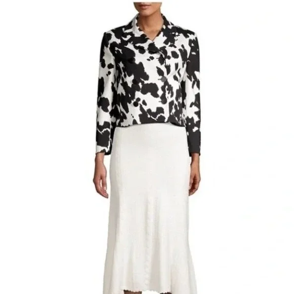 DVF Diane Von‎ Furstenberg Macie Cropped Pony Print in Blazer Jacket Size large